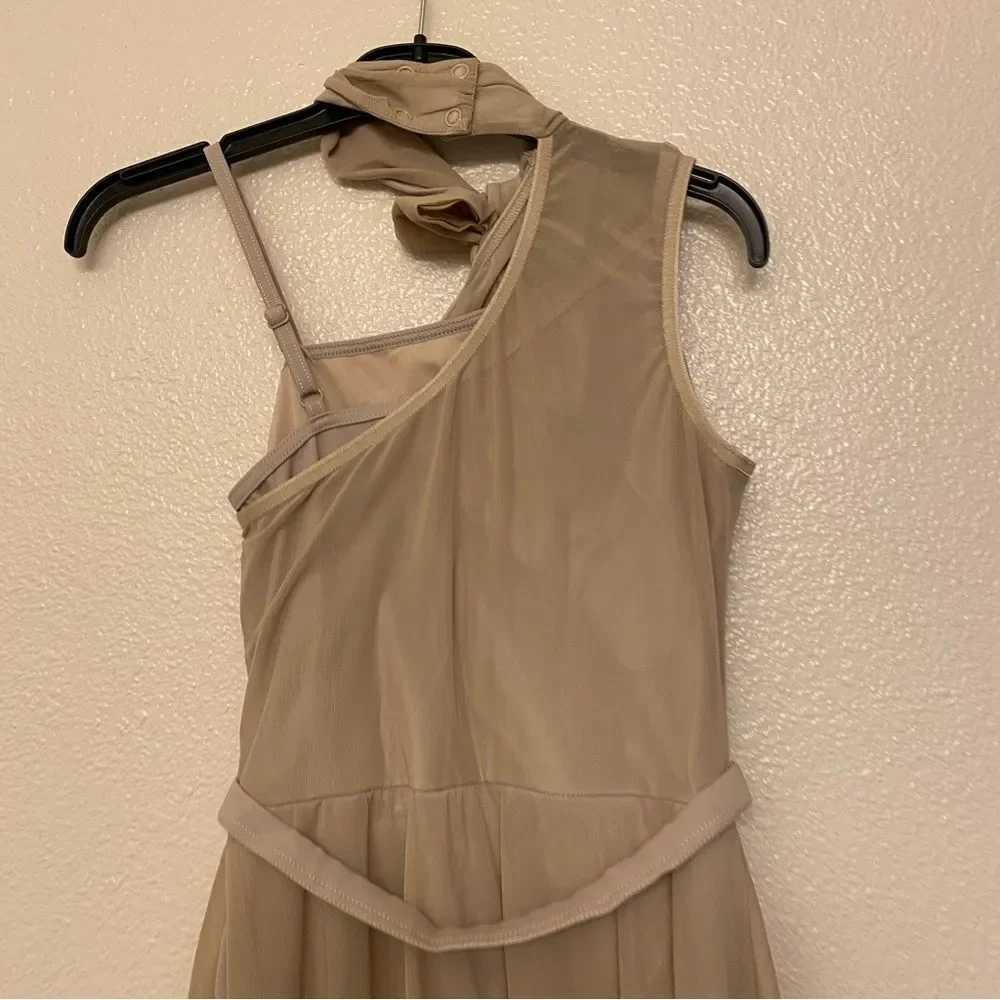 WEISSMAN Balera Dance tan nude One Shoulder lyrical contemporary D13079 SA adult